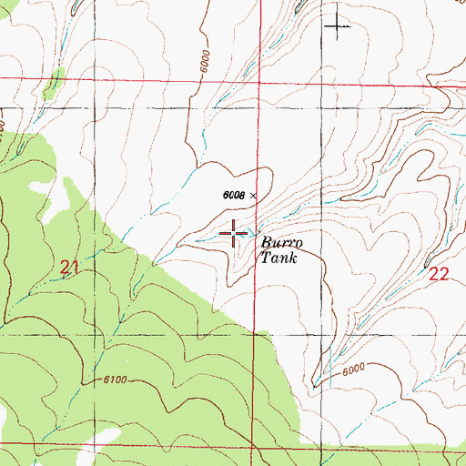Topographic Map of Burro Tank, AZ
