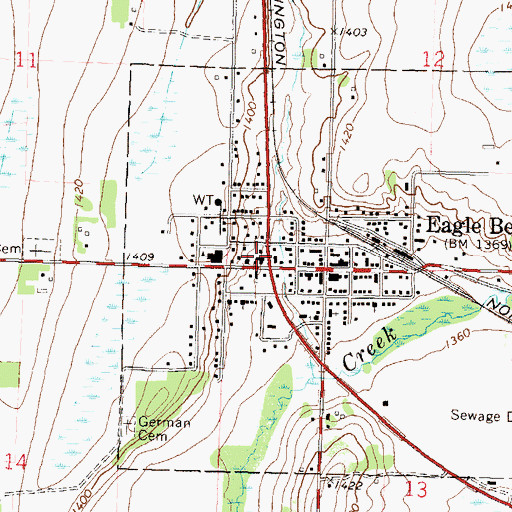 Topographic Map of Faith Lutheran Church, MN