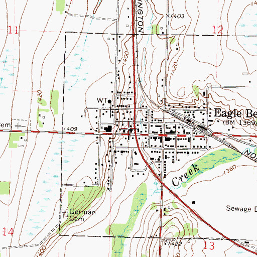 Topographic Map of Faith Lutheran Church, MN