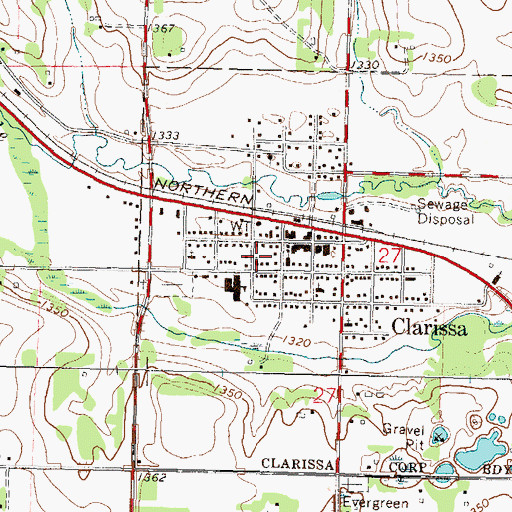 Topographic Map of United Methodist Church, MN