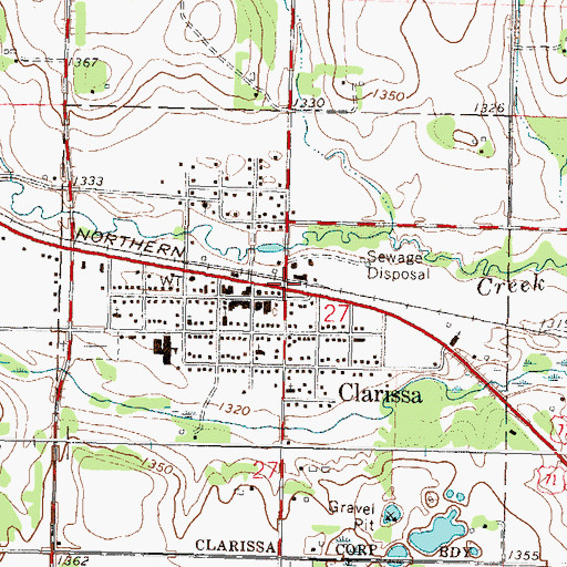 Topographic Map of Central Todd County Nursing Home, MN