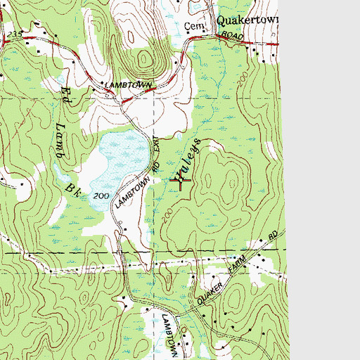 Topographic Map of Ed Lamb Brook, CT