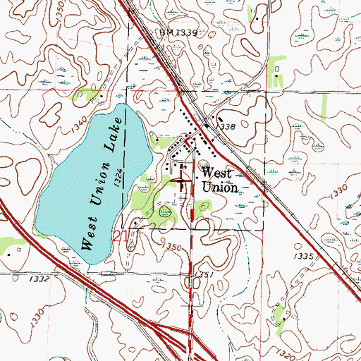 Topographic Map of Saint Alexius Catholic Church, MN