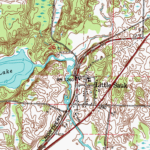 Topographic Map of Little Sauk (historical), MN