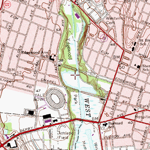 Topographic Map of Edgewood Park, CT