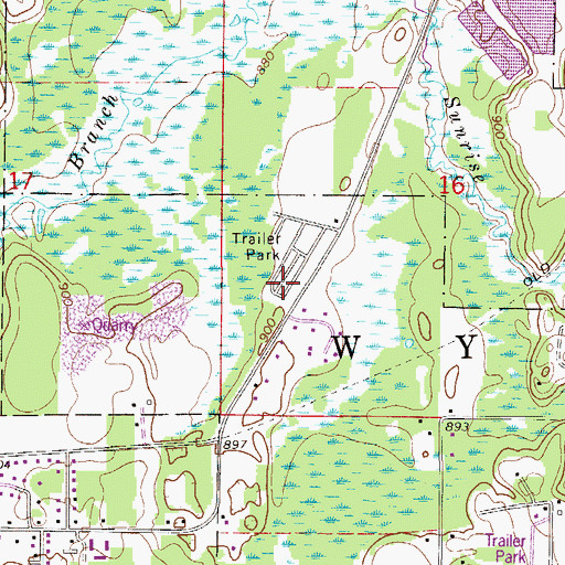 Topographic Map of River Bend Mobile Home Park, MN