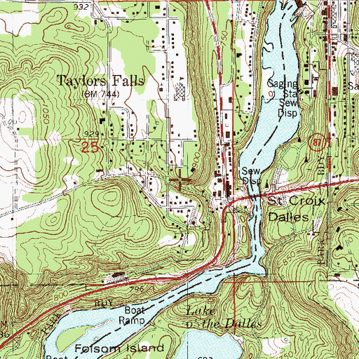 Topographic Map of Taylors Falls (historical), MN