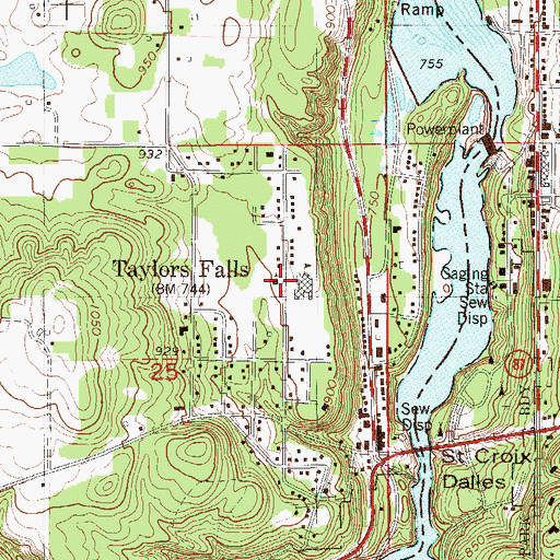 Topographic Map of First Baptist Church, MN