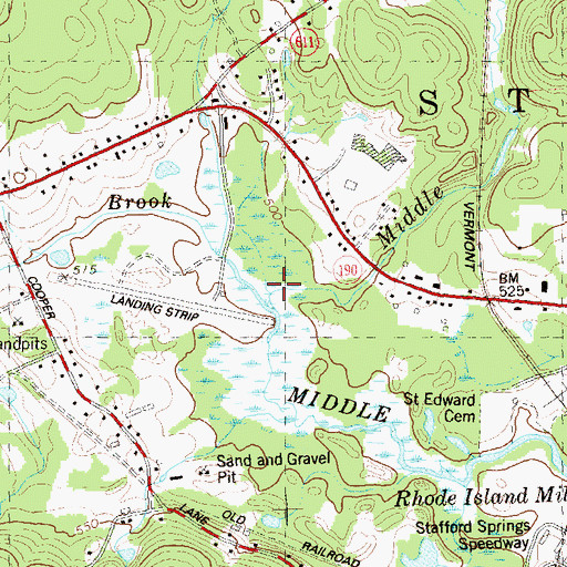 Topographic Map of Edson Brook, CT