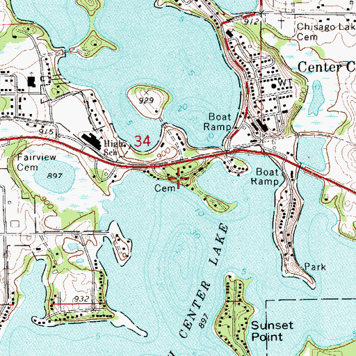 Topographic Map of Crescent Beach Methodist Cemetery, MN
