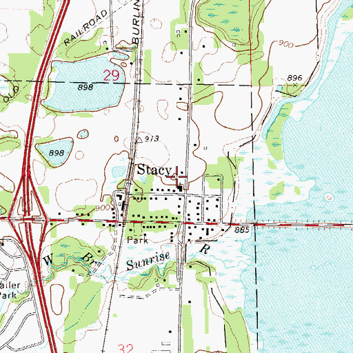Topographic Map of Stacy Post Office, MN