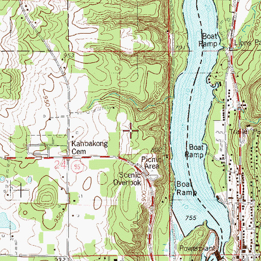 Topographic Map of Camp Waub-O-Jeeg, MN
