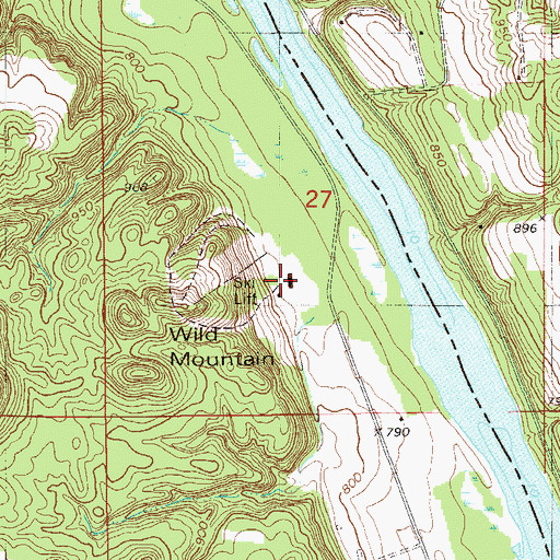 Topographic Map of Wild Mountain Ski Area Water Park, MN