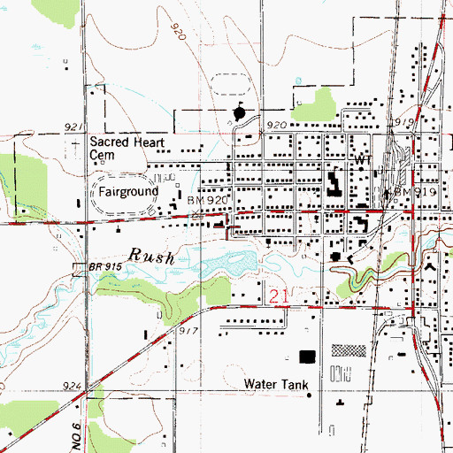 Topographic Map of Rush City Area Clinic, MN