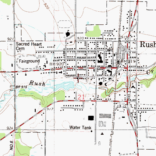 Topographic Map of First Lutheran Church, MN