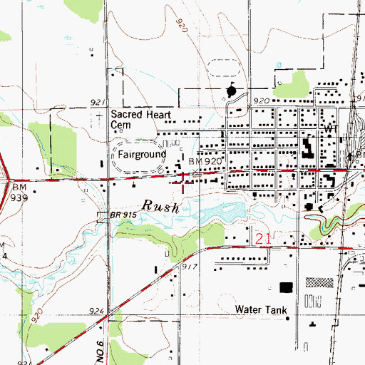 Topographic Map of Saint John's Lutheran Church, MN