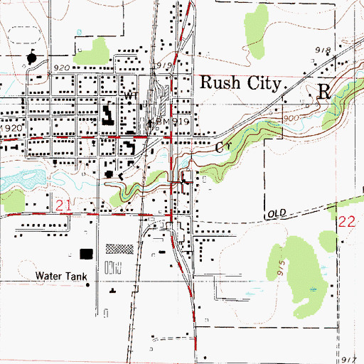 Topographic Map of Hillcrest Health Care Center, MN