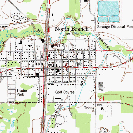 Topographic Map of United Methodist Church, MN