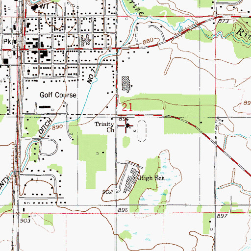Topographic Map of Trinity Christian School, MN