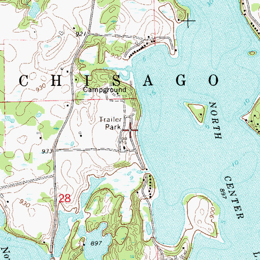 Topographic Map of Lake Shore Terrace Mobile Home Park, MN
