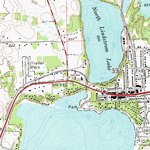 Topographic Map of Elm Estates, MN
