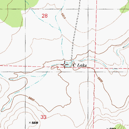 Topographic Map of C Lake, AZ