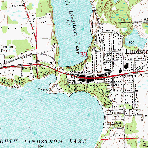 Topographic Map of Chisago County Life Care Center, MN