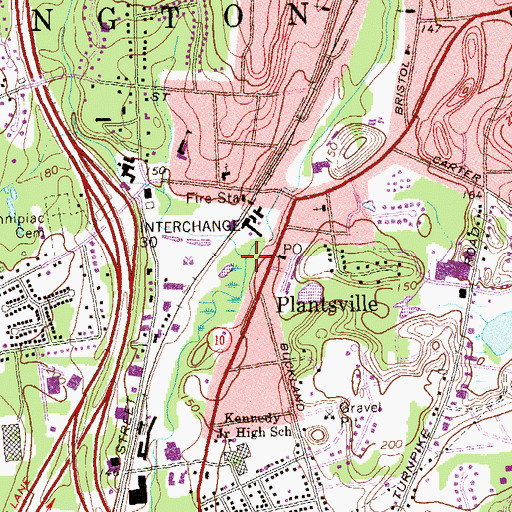 Topographic Map of Eightmile River, CT