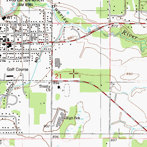 Topographic Map of North Branch Area Middle School, MN