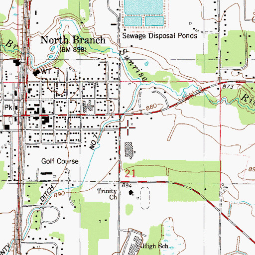Topographic Map of North Branch Primary School, MN