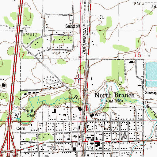 Topographic Map of Tower Park, MN