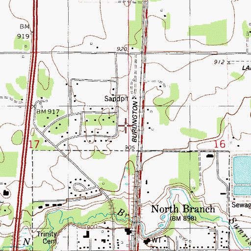 Topographic Map of Northwoods Park, MN