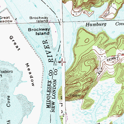 Topographic Map of Eightmile River, CT