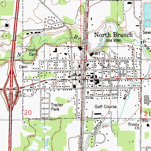 Topographic Map of Central Park, MN