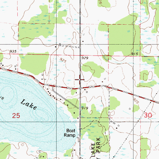 Topographic Map of Harris Apostolic Gospel Church, MN