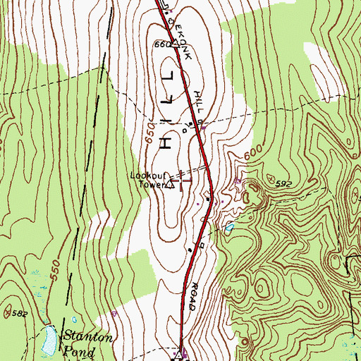 Topographic Map of Ekonk Hill, CT