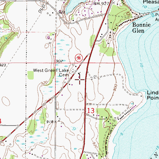 Topographic Map of Chisago Lakes Baptist School, MN