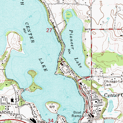 Topographic Map of Chisago County Government Center, MN