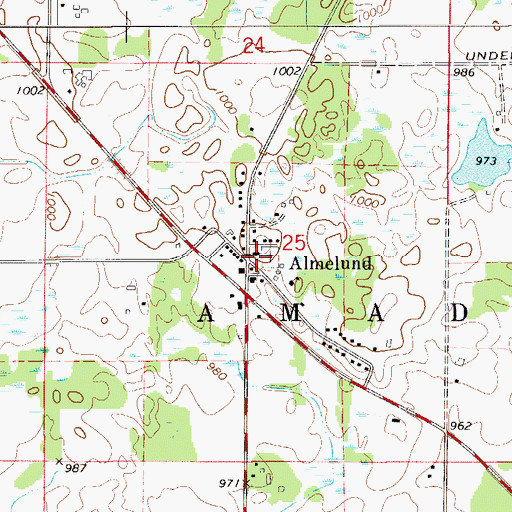 Topographic Map of Immanuel Lutheran Church, MN