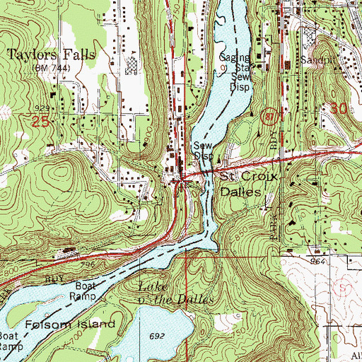 Topographic Map of State Entry Sign (Old) US 8 Wayside Park, MN