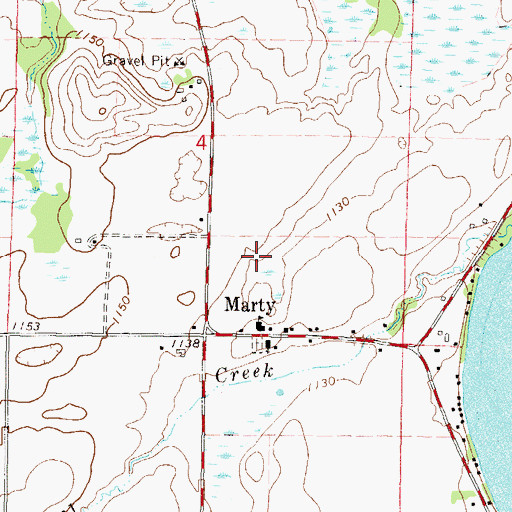 Topographic Map of Holy Cross Catholic Church, MN