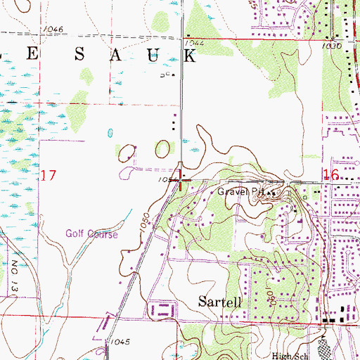 Topographic Map of Victory Baptist Church, MN