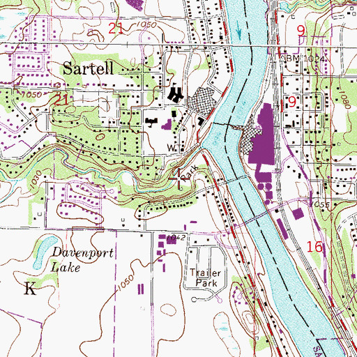 Topographic Map of Watab Creek Park, MN