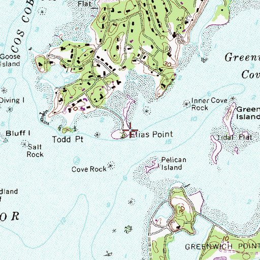 Topographic Map of Elias Point, CT