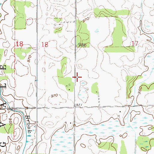 Topographic Map of Bradford Post Office (historical), MN