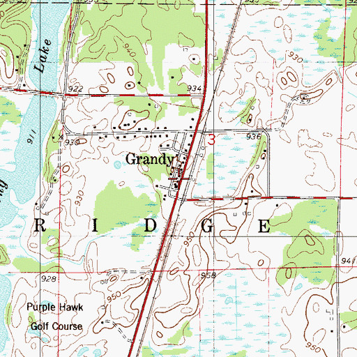 Topographic Map of Grandy School, MN