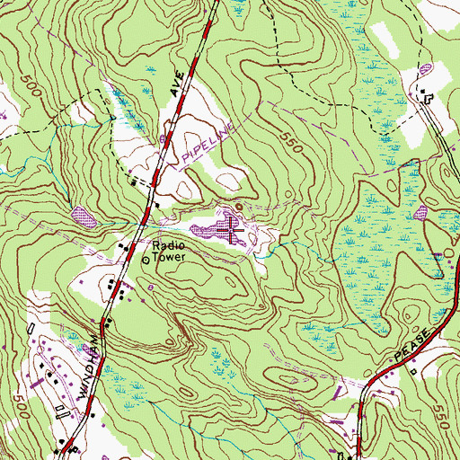 Topographic Map of Elisha Brook, CT