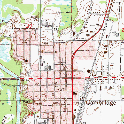 Topographic Map of First Assembly of God Church, MN