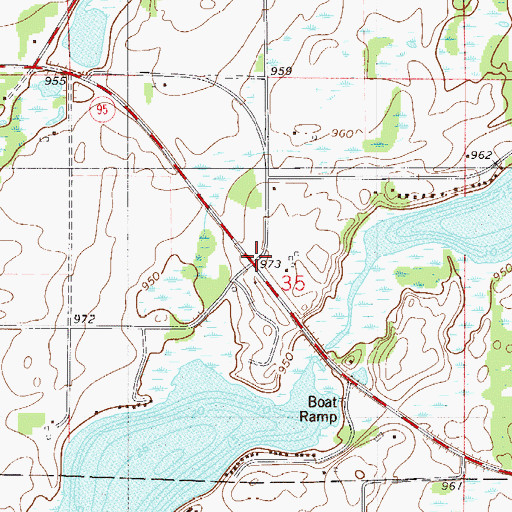 Topographic Map of Christ Evangelical Lutheran Church, MN