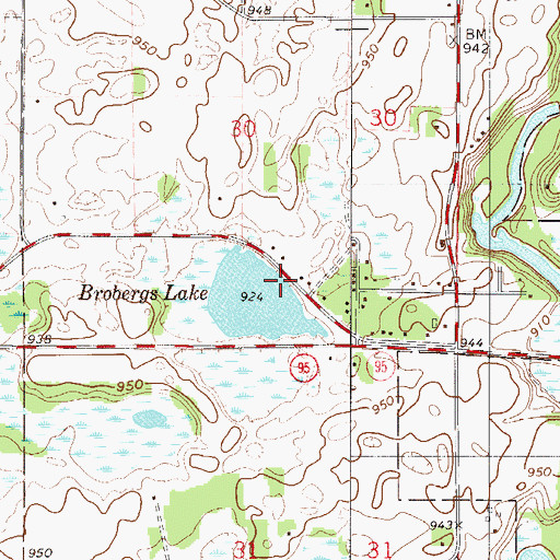 Topographic Map of Calvary Baptist Academy, MN